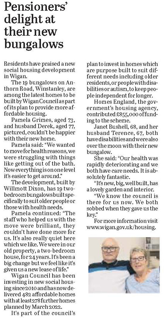 2019-09-17 Wigan Observer re housing development praise.jpg